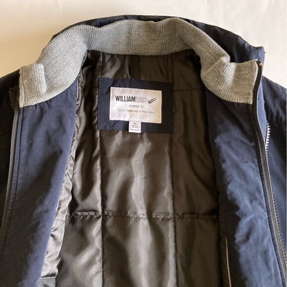 William Rast Men's Collared Navy and Gray Jacket Coat XL - Picture 4 of 14